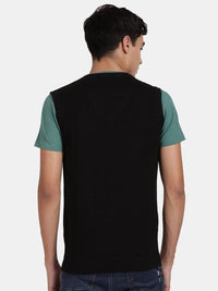V Neck Black Sleeveless Pullover