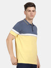 T-Base Men Colourblocked Polo Collar T-Shirt