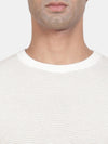 T-Base Ribbed Round Neck Cotton Pullover Sweaters