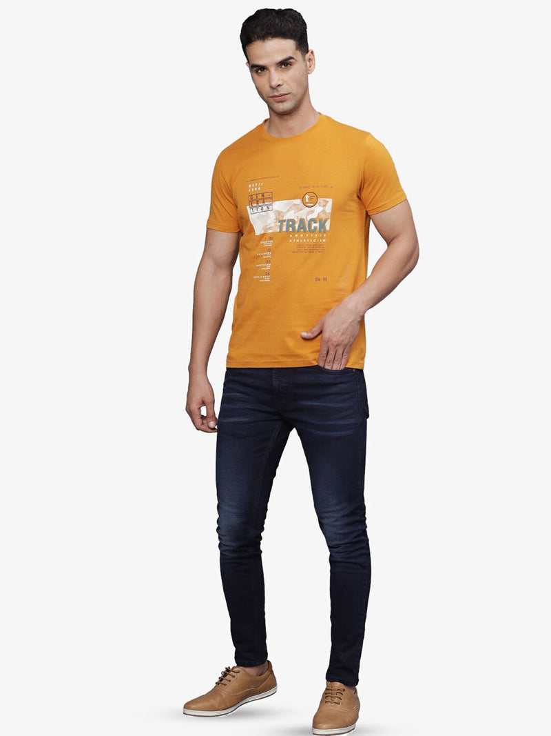 T-Base Men Typography Printed Applique T-Shirt