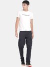 T-Base Men Blue Cotton Cargos Trousers