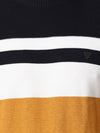 T-Base Men Black & Mustard Colourblocked Cotton Pullover