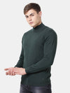 T-Base Men'S Green Turtle Neck Pullover