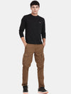 T-Base Men Brown Cargos Cotton Trousers