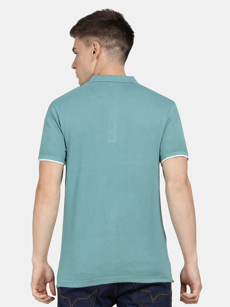 T-Base Men Cotton Striped Polo Collar T-Shirt