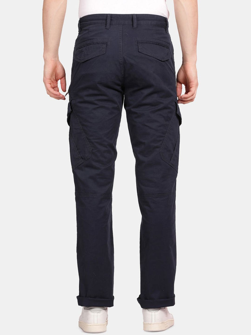 T-Base Men Regular Fit Mid-Rise Cargos Trousers