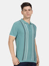 T-Base Men Cotton Striped Polo Collar T-Shirt