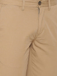 T-Base Men Brown Straight Fit Easy Wash Chinos Trousers