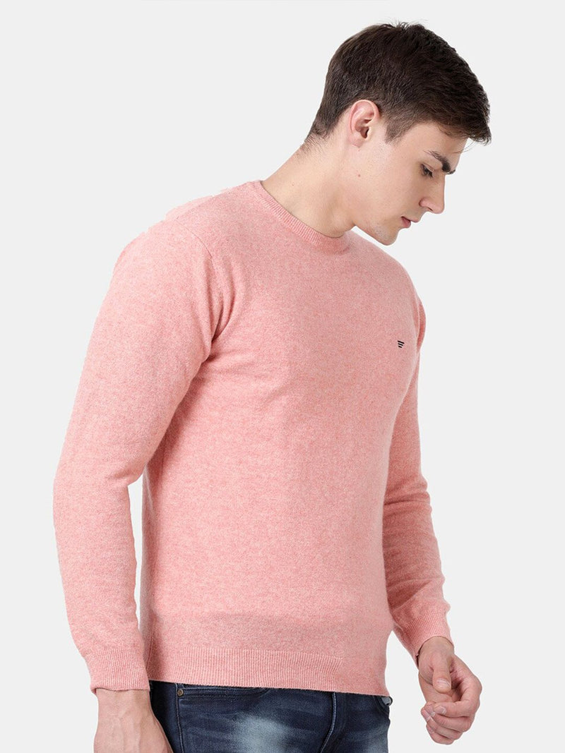 T-Base Round Neck Long Sleeves Woollen Pullover Sweater