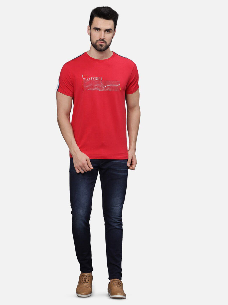 T-Base Men Typography Printed Pockets T-Shirt