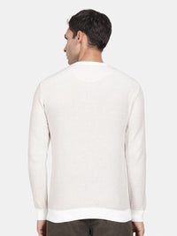T-Base Ribbed Round Neck Cotton Pullover Sweaters