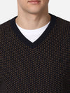 T-Base Men Charcoal & Mustard Quirky Printed Cotton Pullover