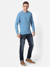 T-Base Men Blue Solid Woolen Pullover