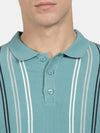 T-Base Men Cotton Striped Polo Collar T-Shirt