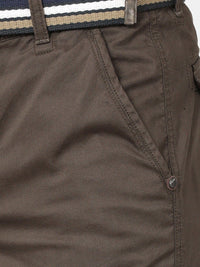 T-Base Men Olive Green Easy Wash Cargos Trousers