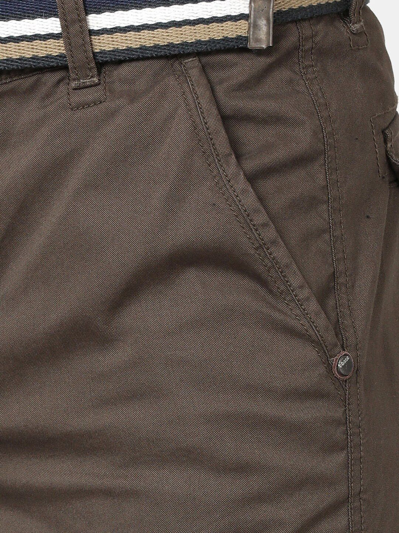 T-Base Men Olive Green Easy Wash Cargos Trousers