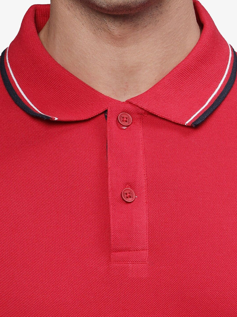 T-Base Men Polo Collar Applique T-Shirt