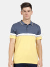 T-Base Men Colourblocked Polo Collar T-Shirt