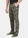 T-Base Men Olive Green Camouflage Printed Easy Wash Cargos Trousers