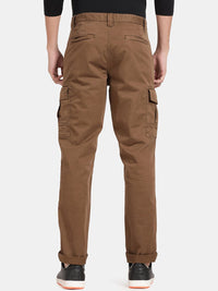 T-Base Men Brown Cargos Cotton Trousers