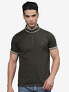 T-Base Men High Neck Applique T-Shirt