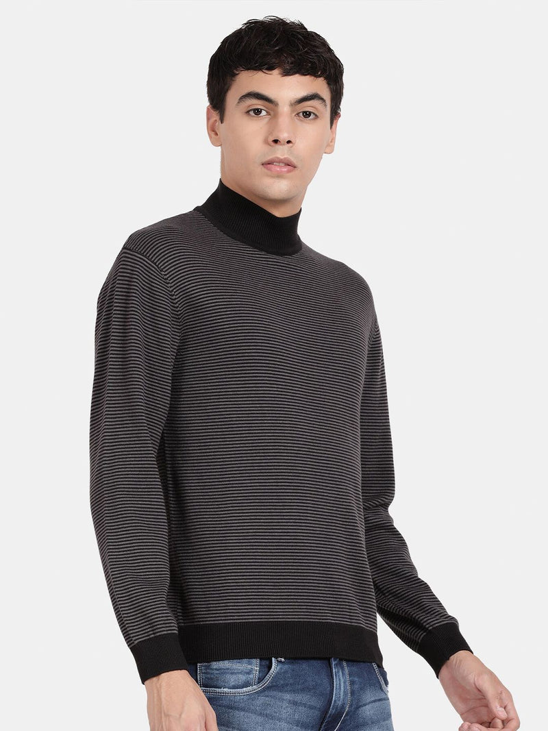 High Neck Black Full Sleeve Pullover