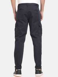 T-Base Men Blue Cotton Cargos Trousers