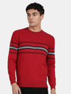 T-Base Men Striped Cotton Pullover