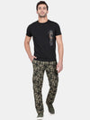 T-Base Men Olive Green Camouflage Printed Easy Wash Cargos Trousers