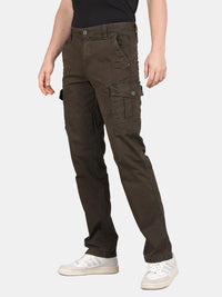 Forest Green Solid Cargo Pants