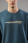t-base Blue Opal Cotton Polyester Fleece Solid Sweatshirt