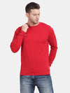 Haute Red Solid Cotton Crew Neck t-shirt