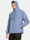 t-base Denim Nylon Ribstop Solid Full Sleeve Waterproof Reversible Rainwear Jacket