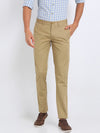 t-base men's Brown Solid Cotton Lycra Chino Pant