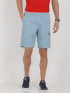 t-base Dusk Blue Cotton Solid Basic Shorts
