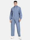t-base Storm Blue Nylon Ribstop Solid Full Sleeve Waterproof Rainwear Jacket and Pant Set