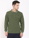 Green Polo Neck Solid T-Shirt
