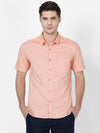  t-base Orange Solid Cotton Casual Shirt 
