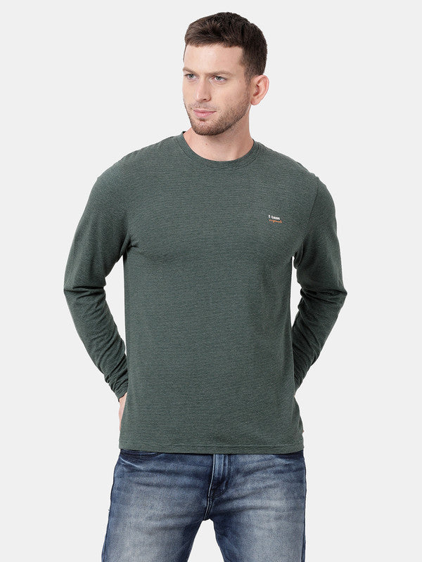 t-base Pine Cotton Stretch Single Jersey Crewneck Melange T-Shirt