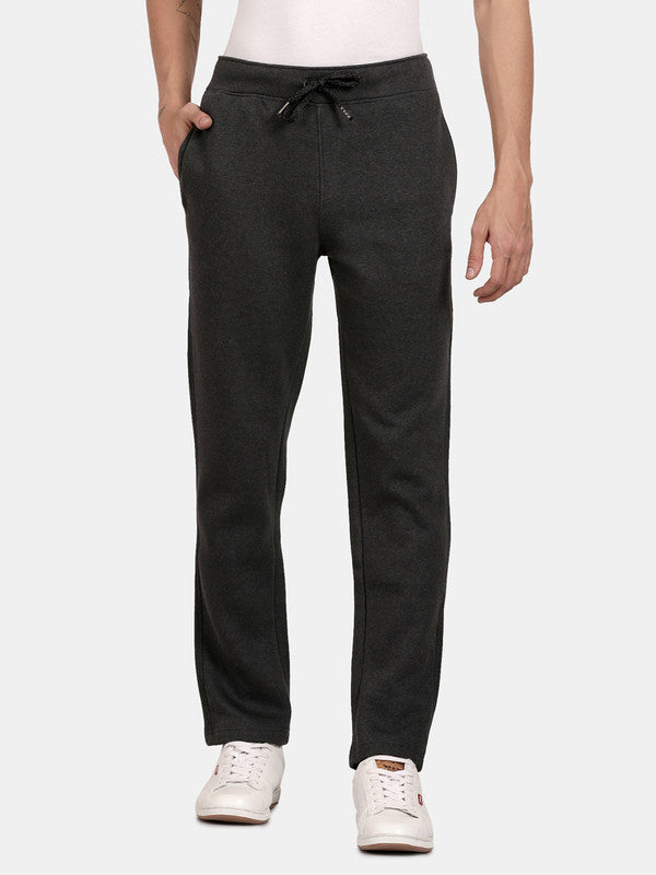 t-base men's Grey Solid Regular-Fit Pant