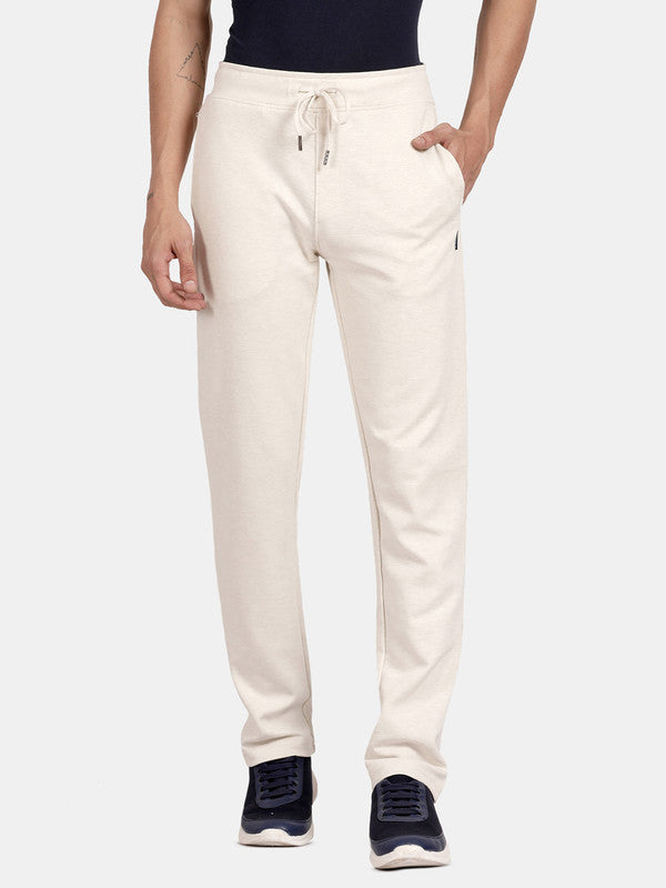 t-base men's White Solid Regular-Fit Pant
