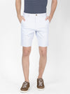 t-base Men Dream Blue Cotton Dobby Stretch Solid Chino Shorts