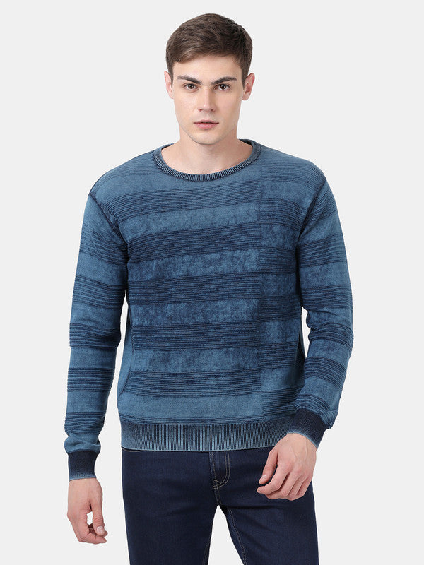 t-base Indigo Full Sleeve Crewneck Solid Sweater