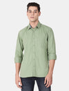 t-base Green Fern Cotton Solid Shirt