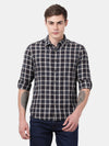 t-base Men Brown Cotton Solid Casual Shirt