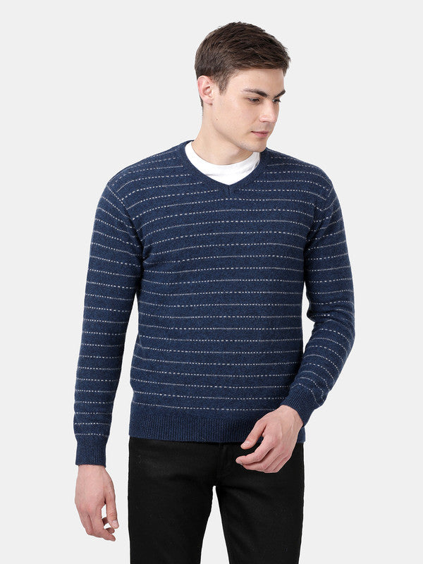 t-base Deep Indigo Full Sleeve Crewneck Stylised Sweater
