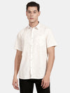  t-base White Graphic Cotton Casual Shirt
