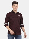 t-base Wine Cotton Solid Shirt