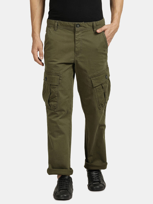 STRETCH ANKLE LENGTH OLIVE CHINOS