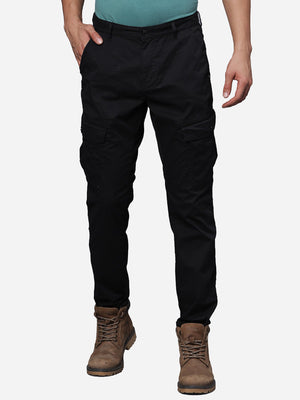 t-base men  Cotton Stretch Solid Cargo Joggers